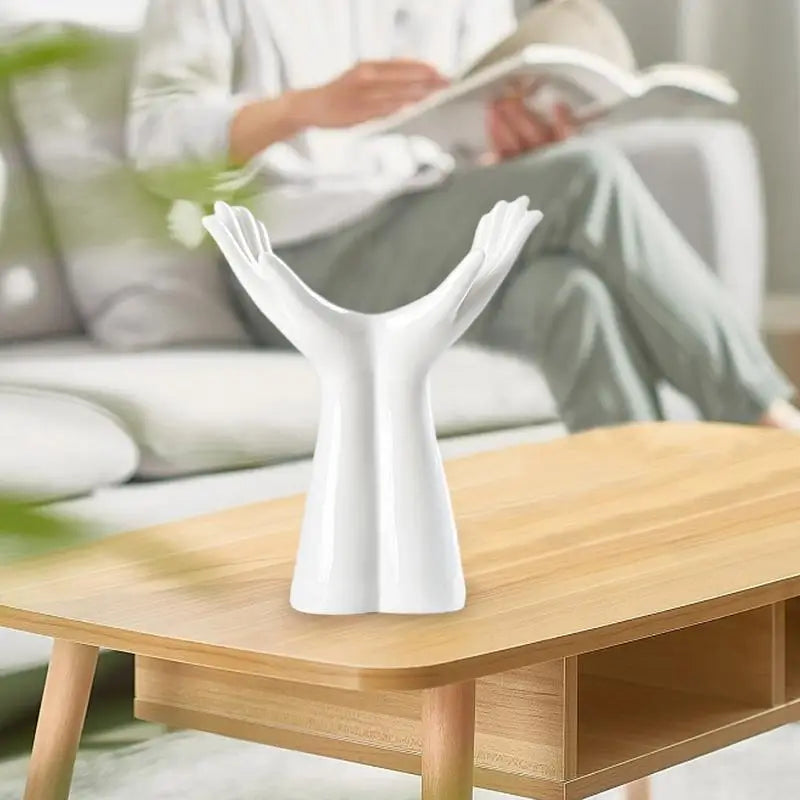 Hand Shape Vase Photo Prop Modern Aesthetic Flower Arrangement Unique Vase for Anniversary Office Home Tabletop Decoration