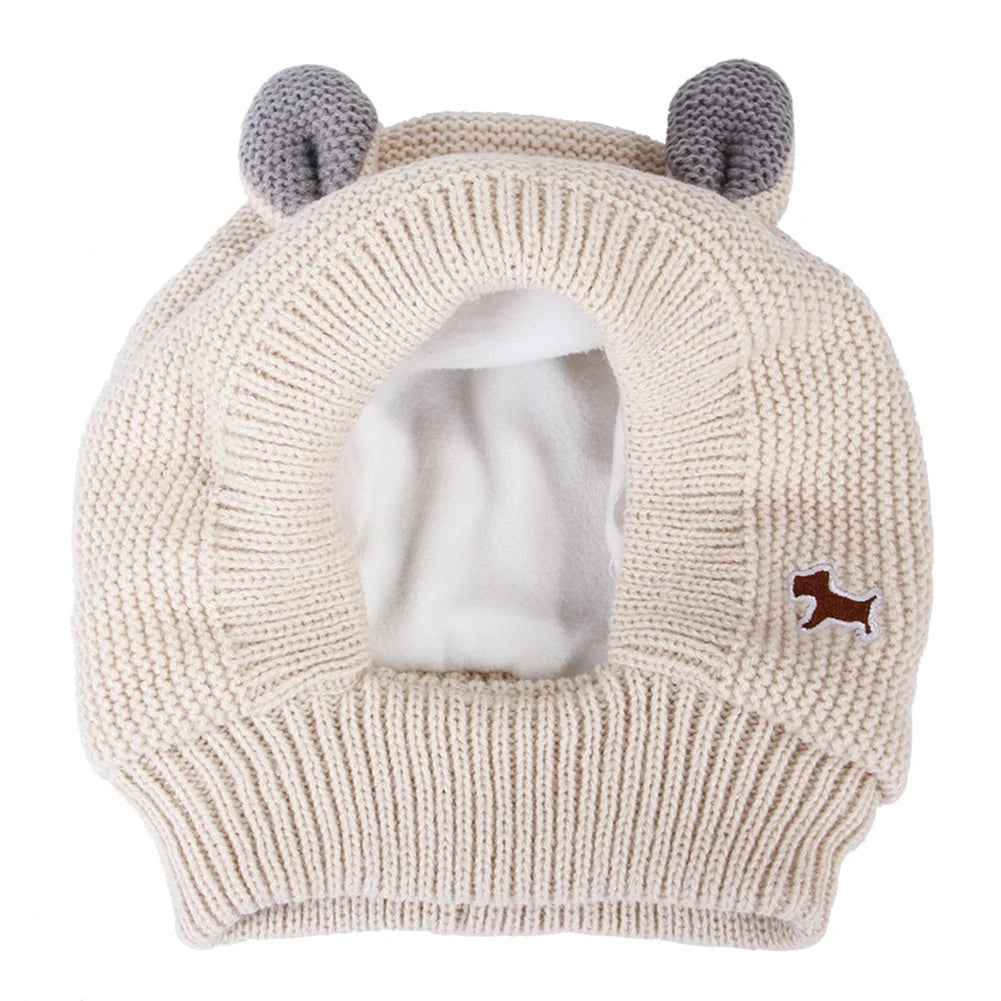 Knitted Hat Noise Protection Pet Ear Muffs Cover Winter Washable Dog Ear Protection Warmer For Medium Large Dogs Cats Pets Face