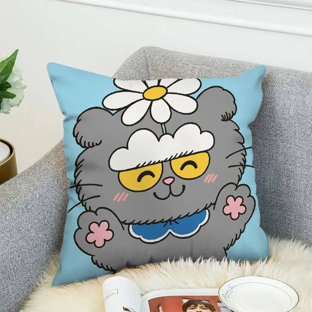 Cute Zo-friend Pillow Case Double-Sided Printing Cushion Cover 45x45 Decorative Cushions Sofa Home Decor Soft Pillowcase