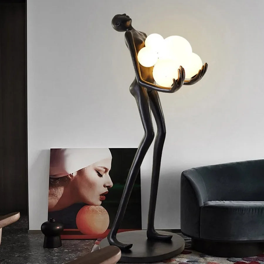 Nordic Humanoid Floor Lamp Sculpture Design Exhibition Hall Decoration Living Room LampS Styling Lamp Halloween Lamp BedroomLamp
