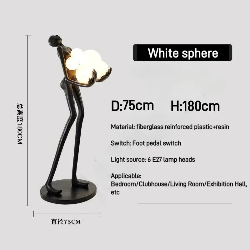 Nordic Humanoid Floor Lamp Sculpture Design Exhibition Hall Decoration Living Room LampS Styling Lamp Halloween Lamp BedroomLamp