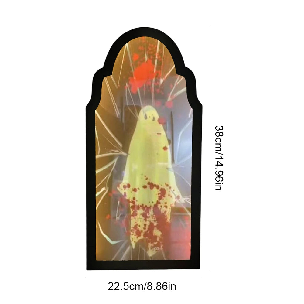 Halloween Ghost Mirror Night Light Cute Halloween Home Accessories Spooky Halloween Hologram Ghost Hallowmas Decor 35/50cm