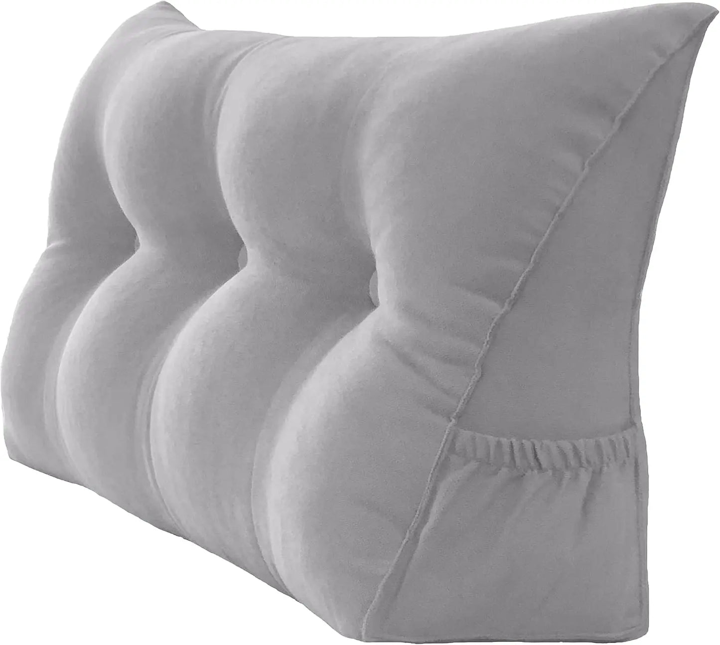 Triangular Reading Bed Rest Pillow Large Bolster Cushion Headboard Backrest Wedge Pillow with Removable Cover and Two Large Side