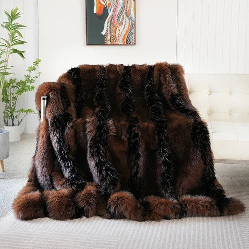 B3 Luxury Faux Fur Winter Warm Blanket for Bed High-end Faux Mink Velvet Sofa Blanket Comfortable Sofa Blanket Throw