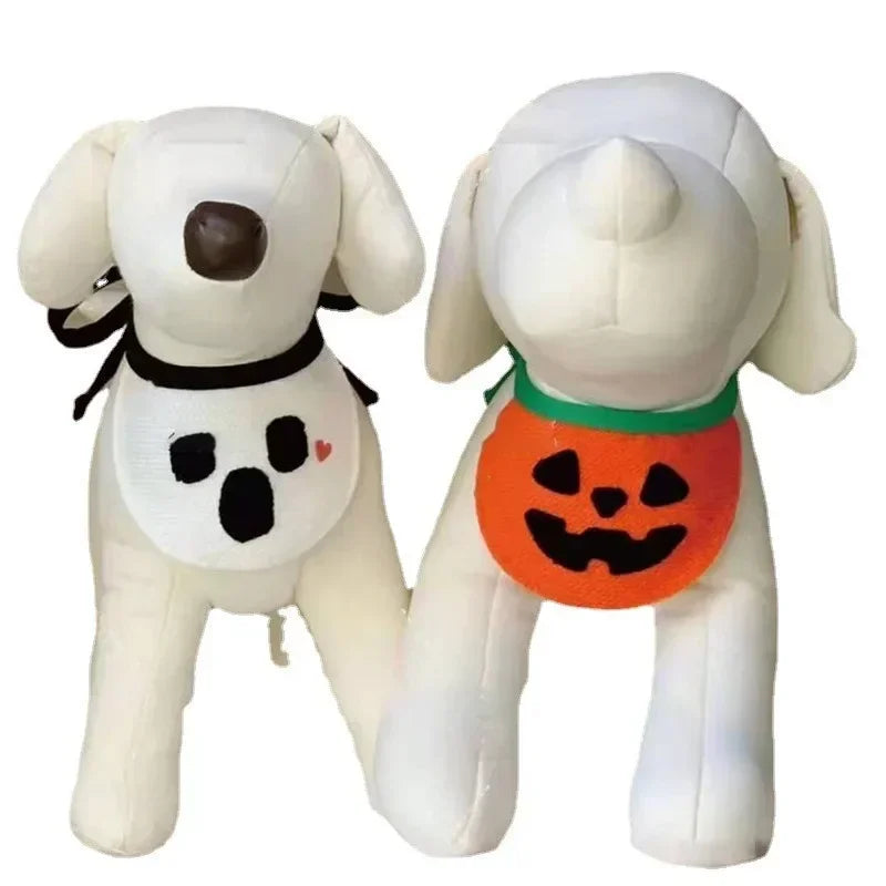 Halloween Dog Cat Lace Saliva Towel Bib Pumpkin Ghost Festival Christmas Pet Supplies Clothes Party Decoration Supplies Gift