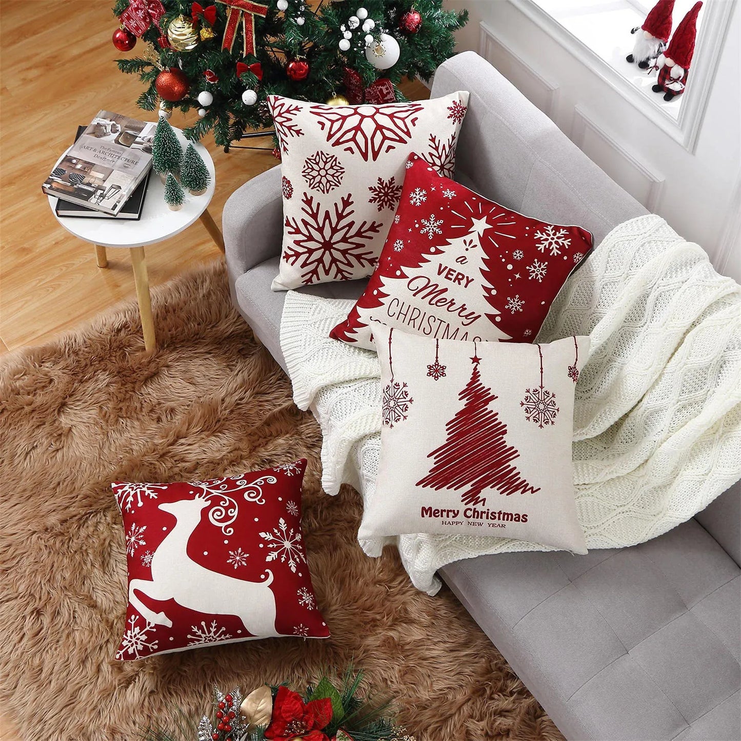 2023 Christmas Pillow Covers Christmas Decorations Throw Pillow Covers Set Of 4 Throw Pillow Cases With Holiday Decor Sofa