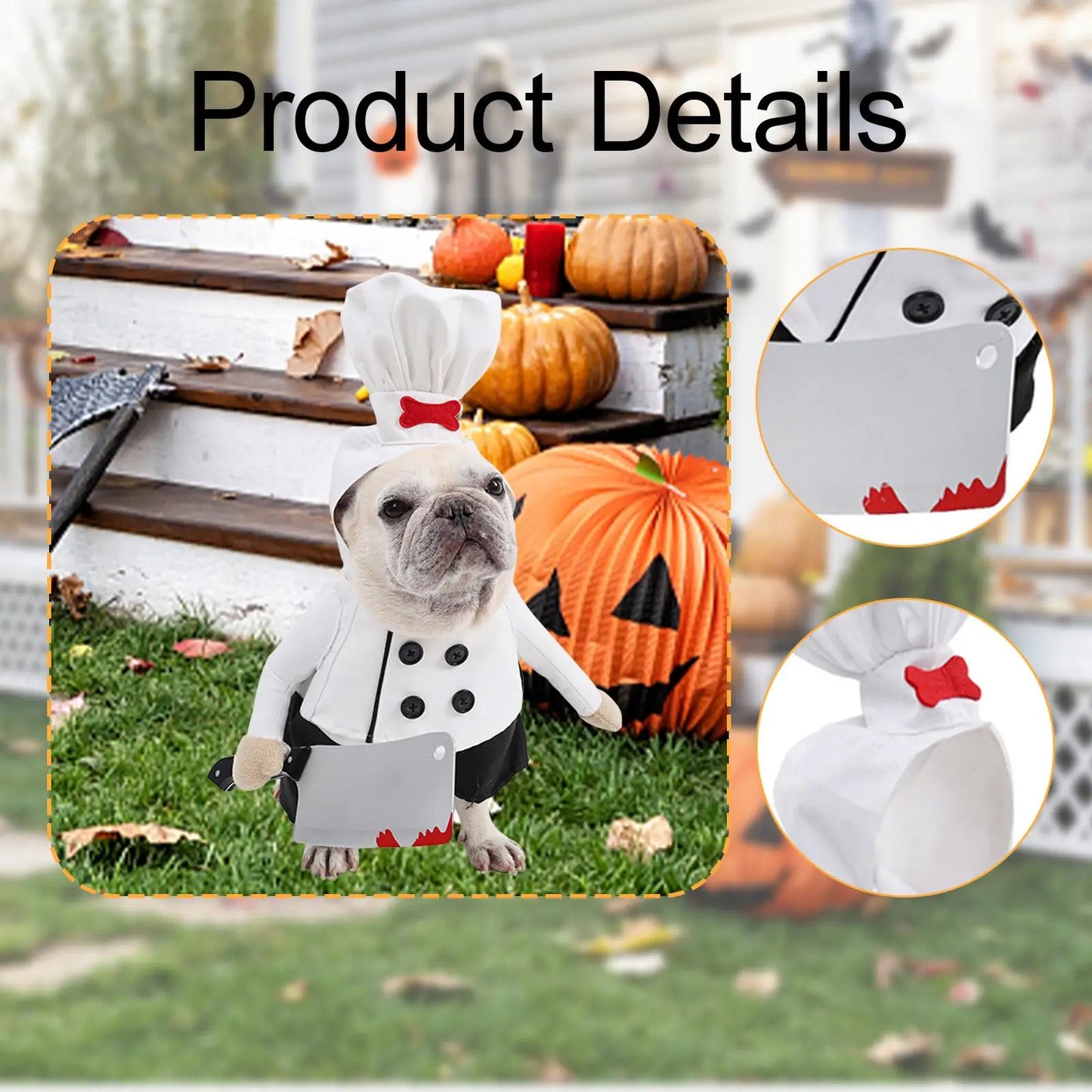 Pet Chef Hat Costume Set Dog Halloween Costume for Stage Performance Holiday