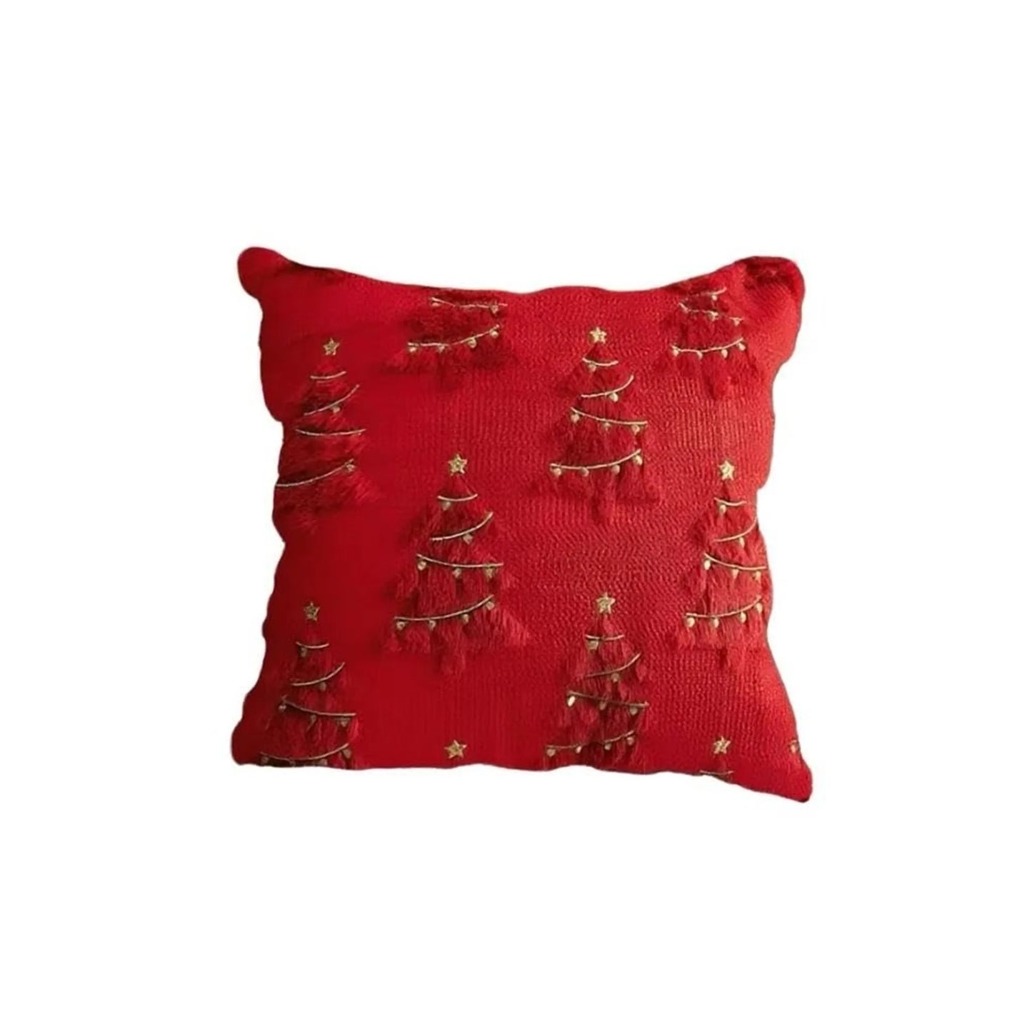Festive Red and Green Christmas Pillow Covers with Plush Reindeer Design for Cozy Holiday Home Decor