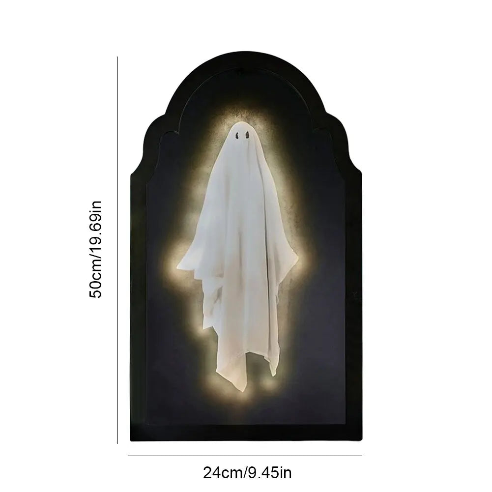 Halloween Ghost Mirror Night Light Cute Halloween Home Accessories Spooky Halloween Hologram Ghost Hallowmas Decor 35/50cm