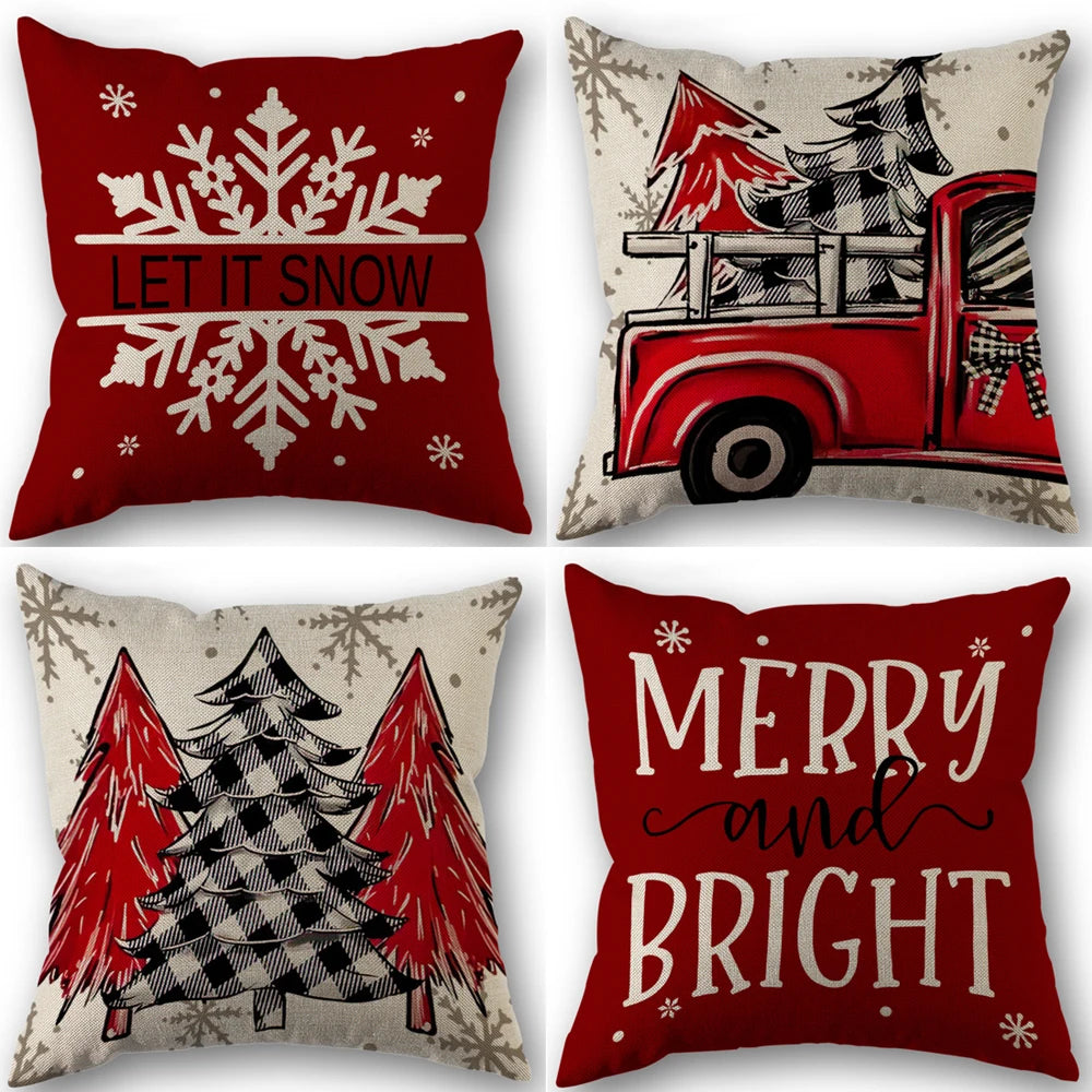 1pc/4pcs Vintage Fall Pillow Covers 18x18 Inch - Autumn Orange White Pumpkin Design for Christmas Thanksgiving