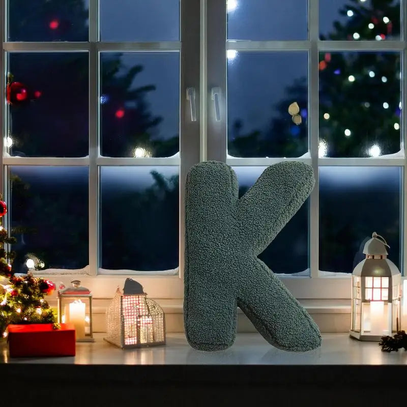Soft Initial Throw Cushion Plush English Alphabet Cushion Decorative English Letters Pillow A to Z Initial Letter Pillow