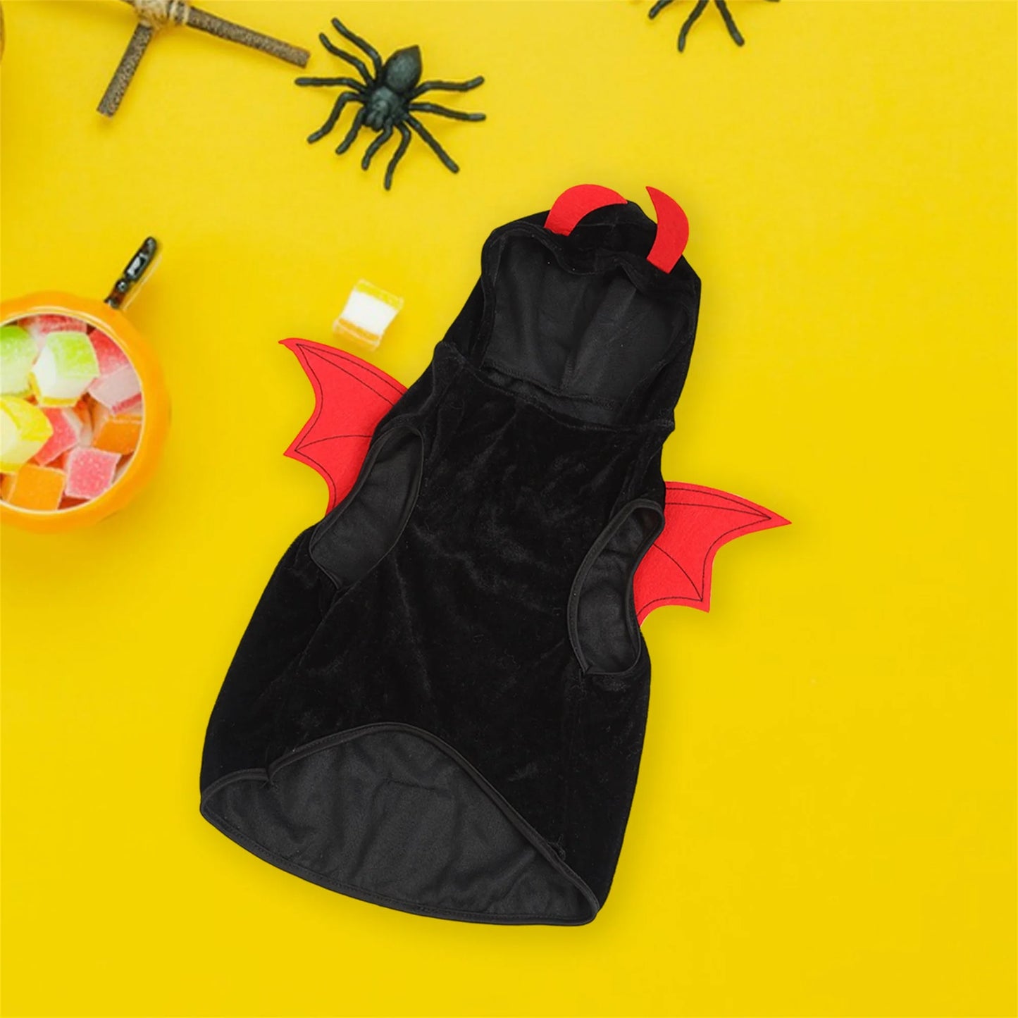 Funny Pet Halloween Costume Dog Cat Pumpkin Cosplay Clothes Outfit with Witch Hat for Party Decoration Supplies and