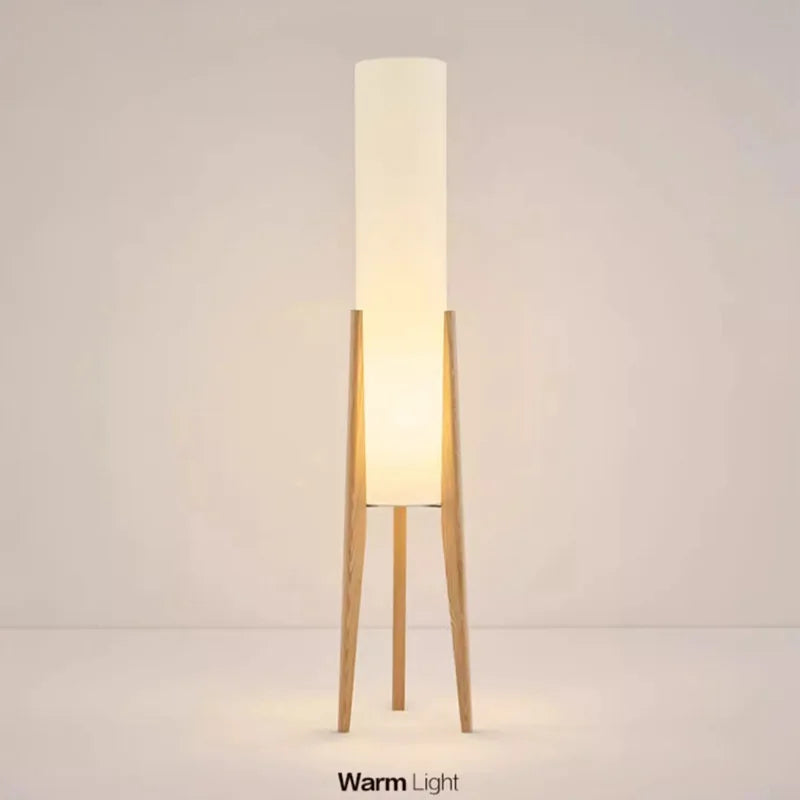 Japanese Retro Wabi-sabi Solid Wood Floor Lamp Study Hotel Art Decorative Corner Standing Lamp Living Room Bedroom Cafe E27 Lamp