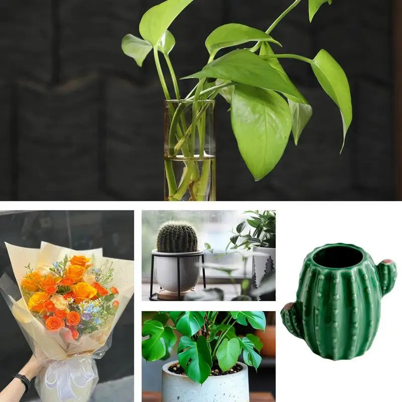 Cactus Vase Ceramic Decorative Vase Ceramic Vase Flower Vase Small Vases Desk Decor Floral Arrangements Table Vase Cactus Decor