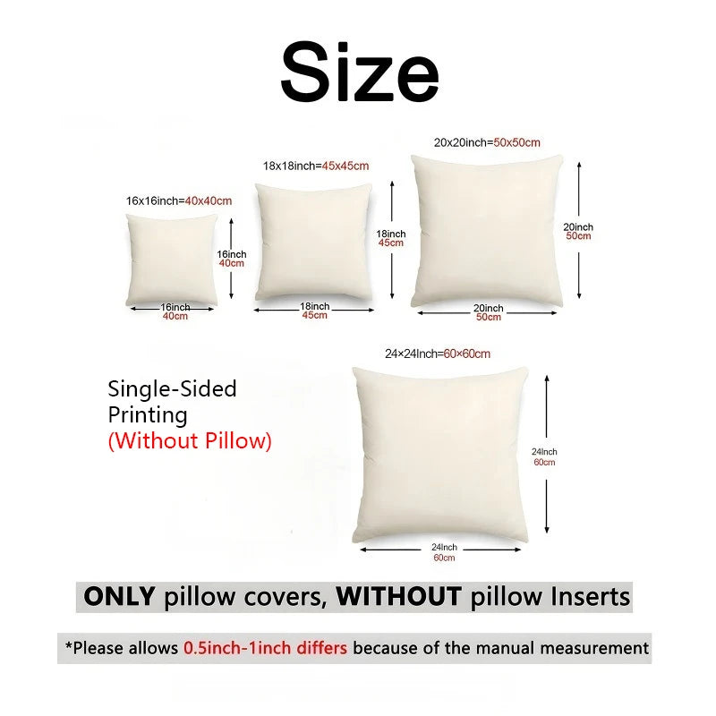 1 Pieces -2D flat printing Autumn Pattern Throw Pillow Cushions Polyester pillowcase sofa decorative cushion cover