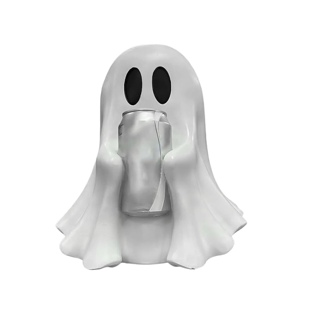 Halloween Ghost Can Holder Cute Resin Ghost Drink Holder Stand Funny Party Accessory Halloween Decor Props Spooky Party Supplies
