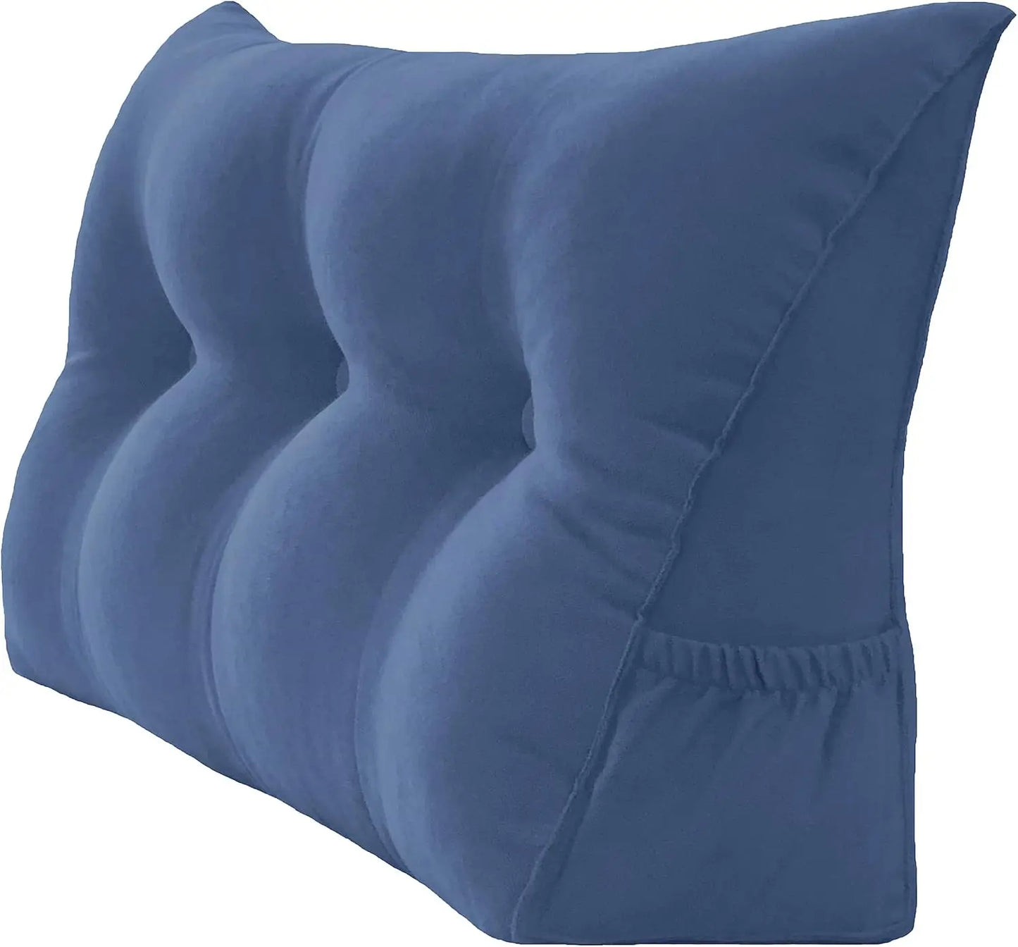 Triangular Reading Bed Rest Pillow Large Bolster Cushion Headboard Backrest Wedge Pillow with Removable Cover and Two Large Side