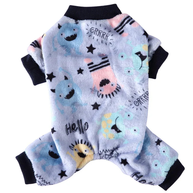 Pet Clothes Four-legged Christmas Dog Coats Costume Fleece Snowflake Cake Elk Autumn and Winter Dog Jackets Halloween Clothes