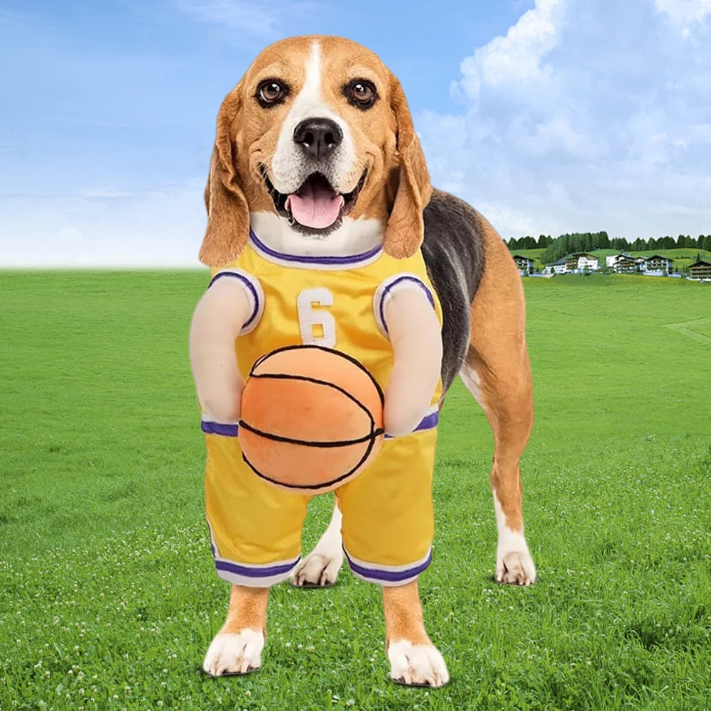 Dog Basketball Costume Dog Basketball Player Costume with Ball Pet Halloween Costume Halloween Christmas Cosplay Costume