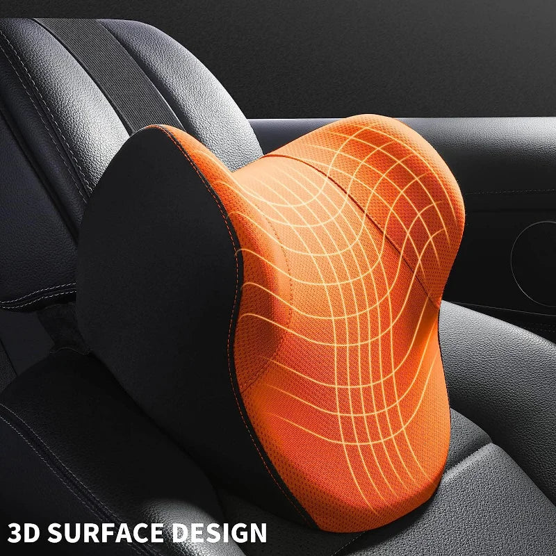 Memory Cotton Neck Pillow Car Seat Pillow Support Auto Lumbar Cushion Comfortable and Breathable Car Headrest Lumbar Support
