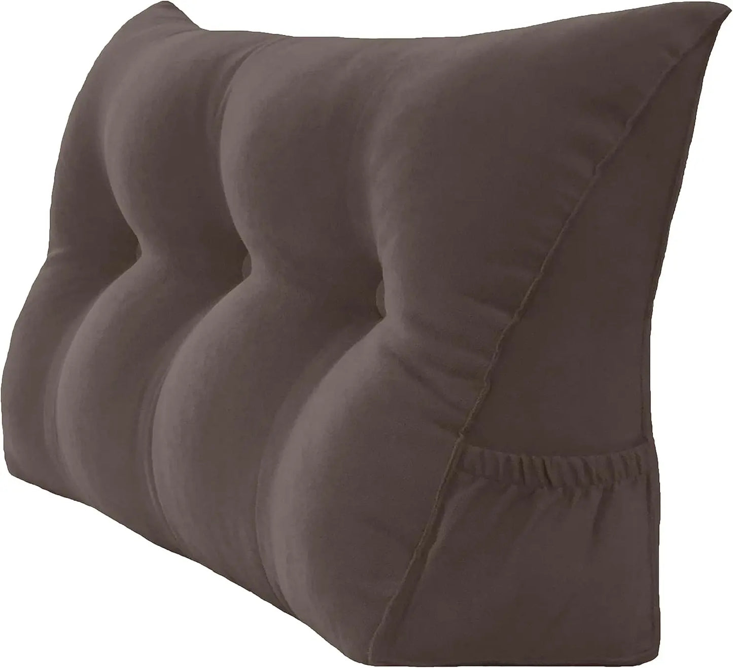 Triangular Reading Bed Rest Pillow Large Bolster Cushion Headboard Backrest Wedge Pillow with Removable Cover and Two Large Side