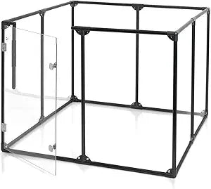 36" Tall Medium Lucidium Pet Pen, Silver