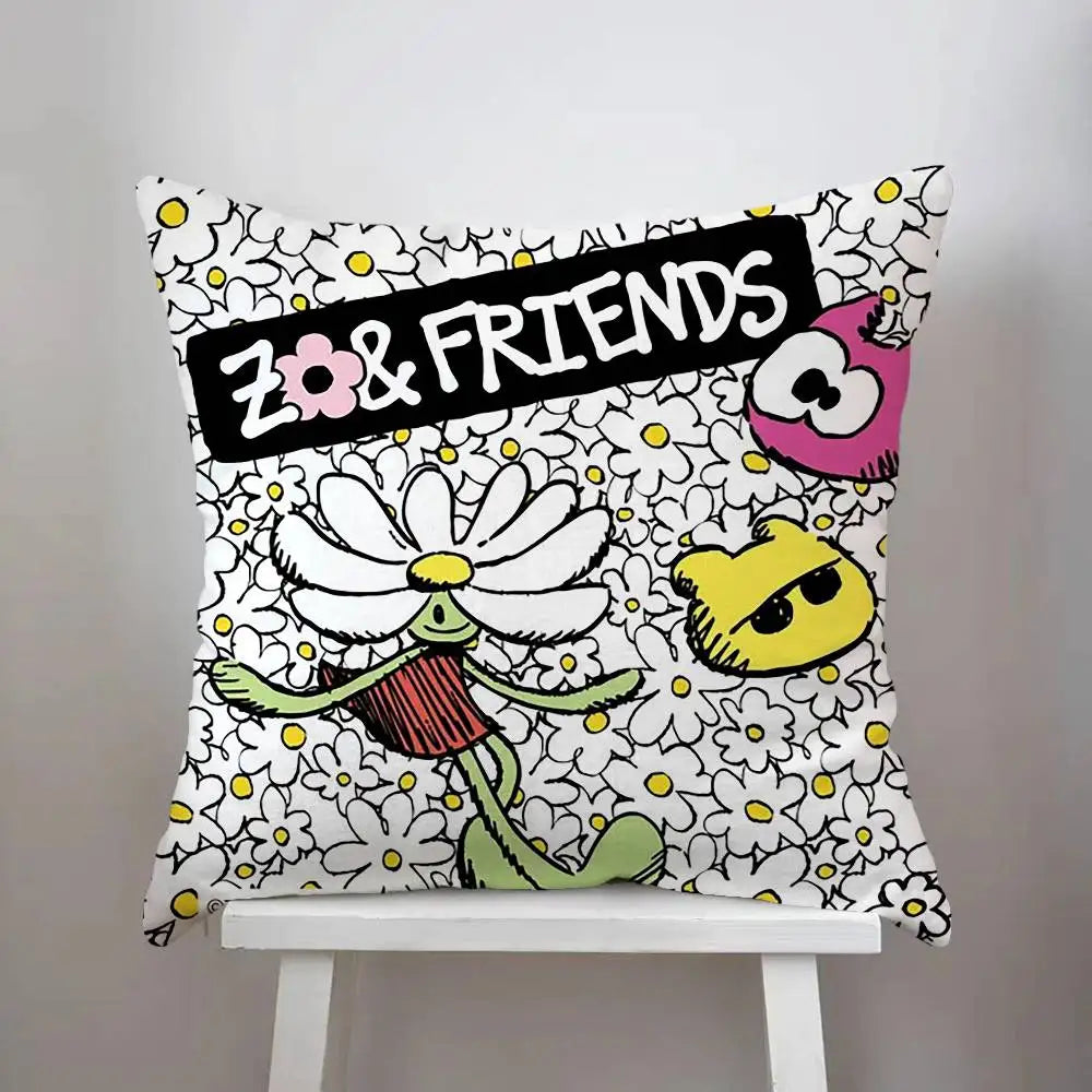 Cute Zo-friend Pillow Case Double-Sided Printing Cushion Cover 45x45 Decorative Cushions Sofa Home Decor Soft Pillowcase
