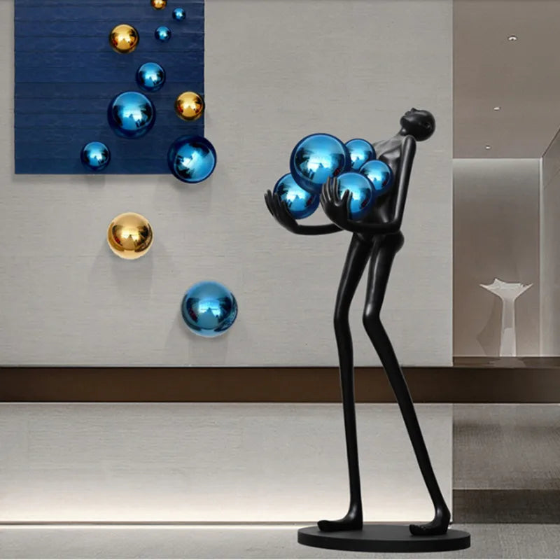 JYLIGHTING Modern Sculpture Floor Lamp with LED Human Body Design Iron Glass Material for Office Livingroom Hotel Showroom