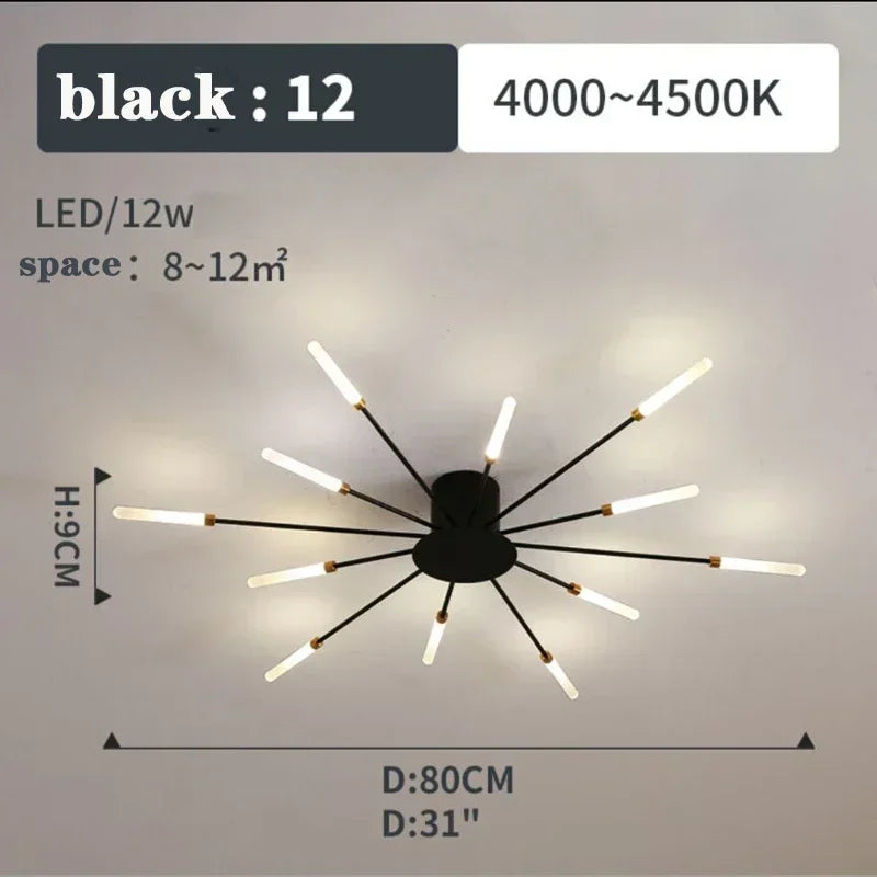 2025 Fireworks Design Ceiling Pendant Light for Living Room Bedroom Lighting Kitchen Chandelier Indoor LED Intelligent