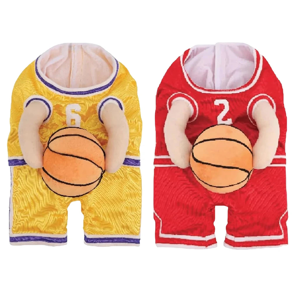 Dog Basketball Player Costume with Ball Pet Halloween Costume Funny Dress Up Sports Outfit for Halloween Party Costume Props
