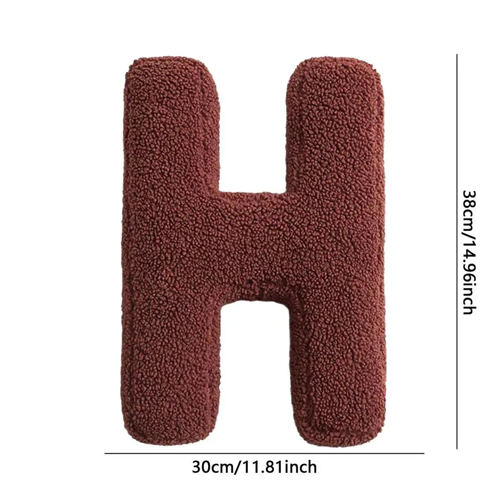 Soft Initial Throw Cushion Plush English Alphabet Cushion Decorative English Letters Pillow A to Z Initial Letter Pillow