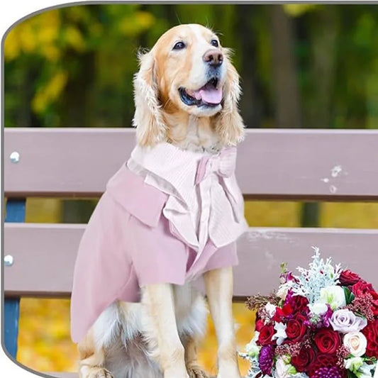 Pet Tuxedo Suit With Bow Tie - Formal Wedding Shirt For Small Dogs And Cats - Adjustable Costume For Christmas Halloween Parties