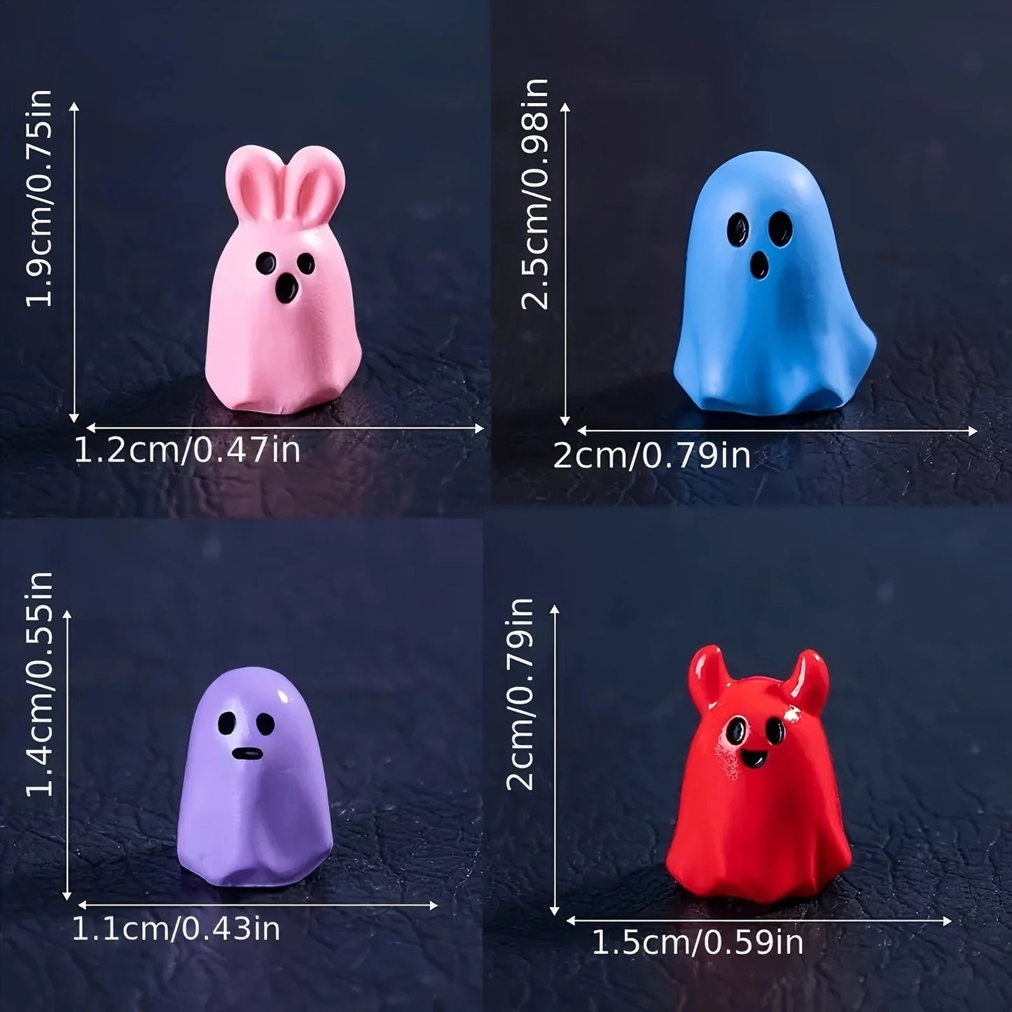20 pcs Mini Ghost Halloween Figures Resin Miniature Animals Garden Decoration.Dollhouse Micro Landscape Accessories