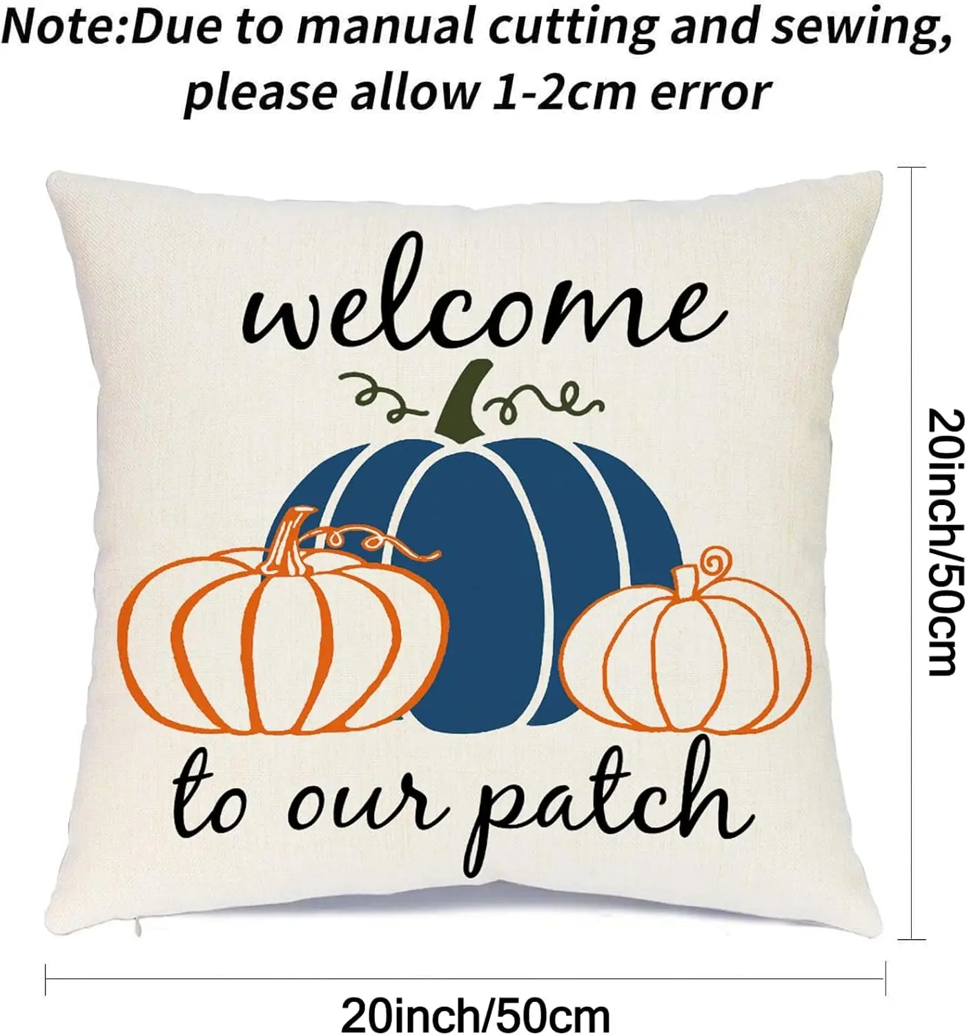 Fall Pillow Covers 20x20 Inches Fall Decorations Thanksgiving Autumn Theme Outdoor Pumpkin Patch Farmhouse Decorative Throw Pill