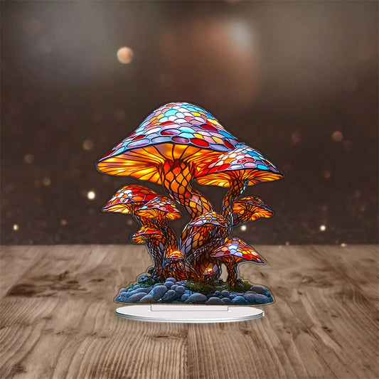 Colorful Mushroom Figurines for Home Decor Cute Desk Ornaments Modern Art Sculptures for Tabletop and Car Decoration