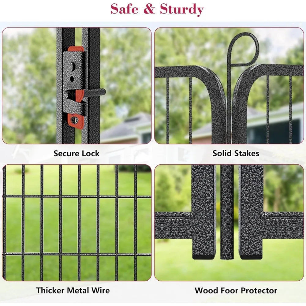 Dog Playpen, 40 inch Height 28 Panels Heavy Duty Dog Fence Pet Playpen with Door, Anti-Rust Dog Exercise Pen with Lock, Portable