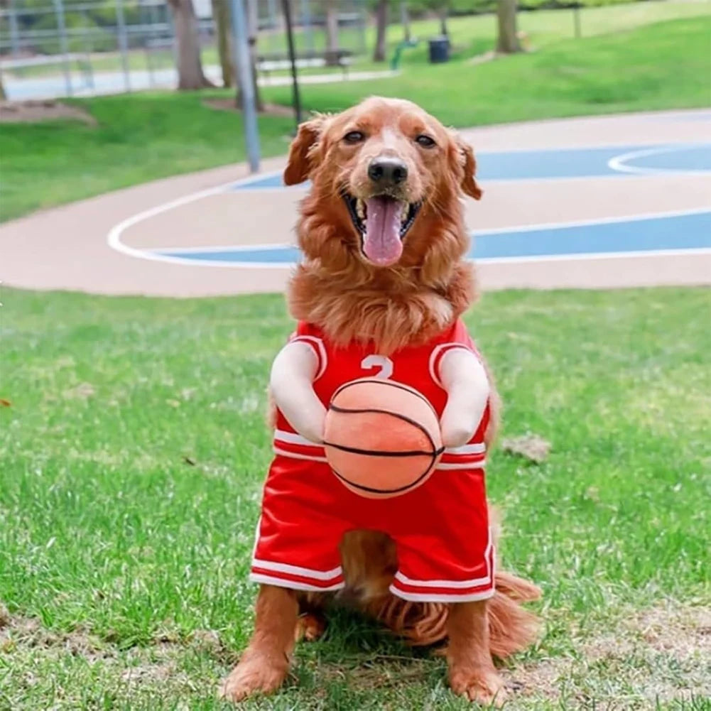 Dog Basketball Costume Dog Basketball Player Costume with Ball Pet Halloween Costume Halloween Christmas Cosplay Costume