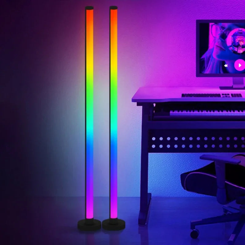Smart RGB Floor Lamp with Music Sync  Modern Mood Lighting LED Stand Lights for Bedroom Game Room Living Room Decor