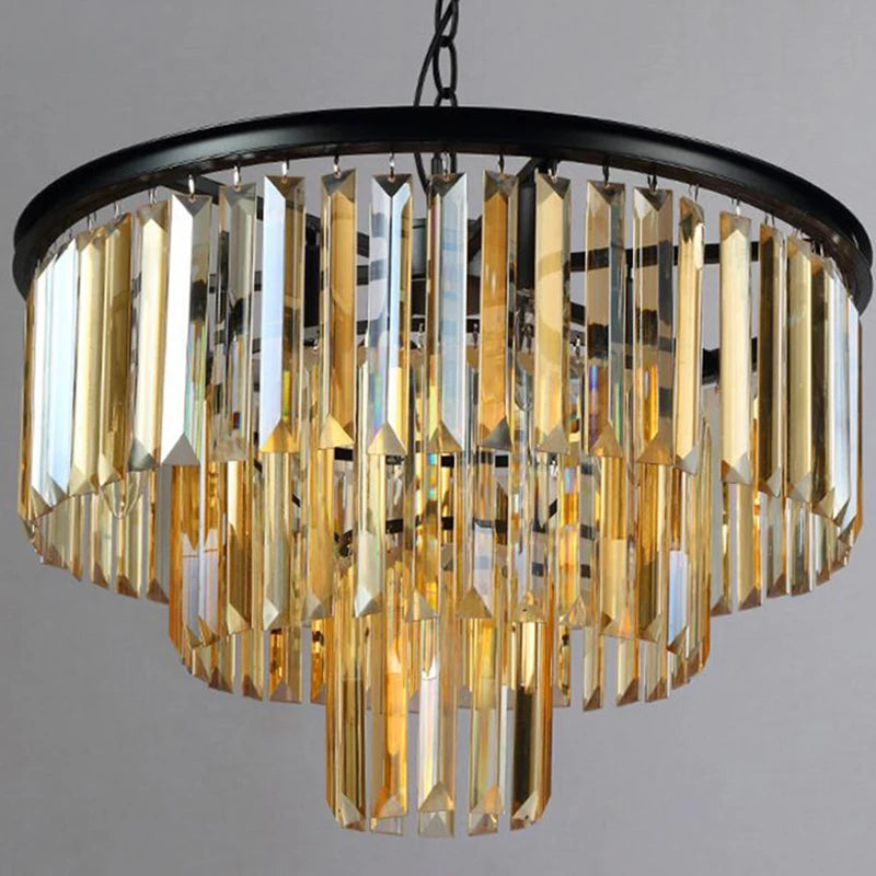 2024 Modern Crystal Chandelier Elegant K9 Crystal Smoky Gray Crystal Suspension Lamparas for Cafe Restaurant Hotel  Room Decor