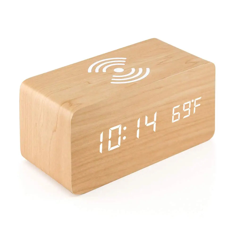 Multifunctional LED Digital Alarm Clock Desktop Charging Clock 12/24H Display Unique Home Decoration Bedroom Living Room Office