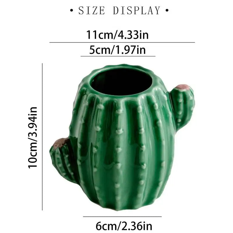 Cactus Vase Ceramic Decorative Vase Ceramic Vase Flower Vase Small Vases Desk Decor Floral Arrangements Table Vase Cactus Decor