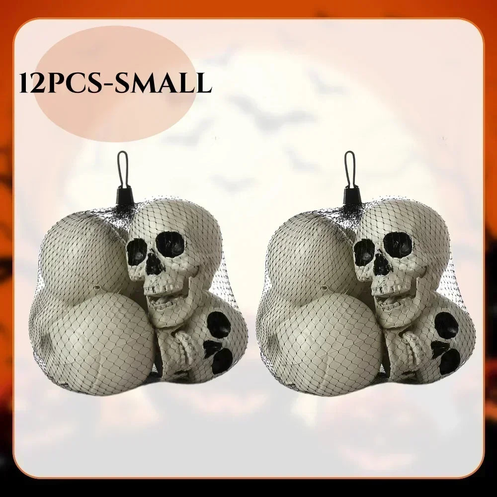 6-20PCS Mini Halloween Skulls Heads Small Skeleton Heads Skeleton Head Figurines Props for Party Bar Home Table Decor