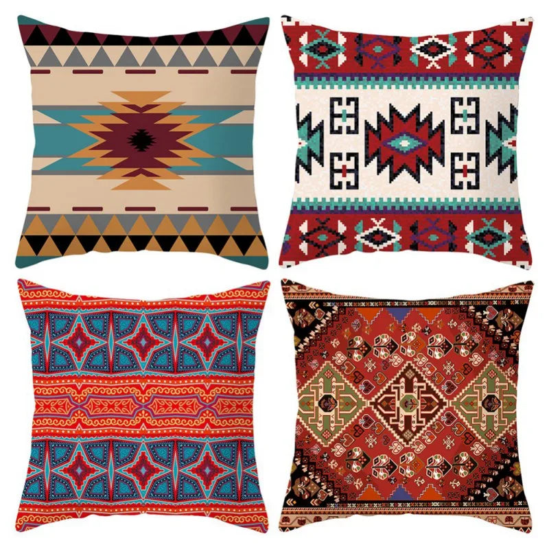 1/4pcs Bohemian Throw Pillows Case Sofa Cushions Decorative Linen Comfortable Geometric Cushion Cover Home Pillowcase Multi-Styl