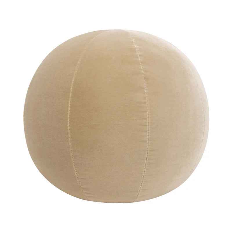 Luna 12 Round Sphere Accent Ball Throw Pillow, Fawn Brown Performance Velvet