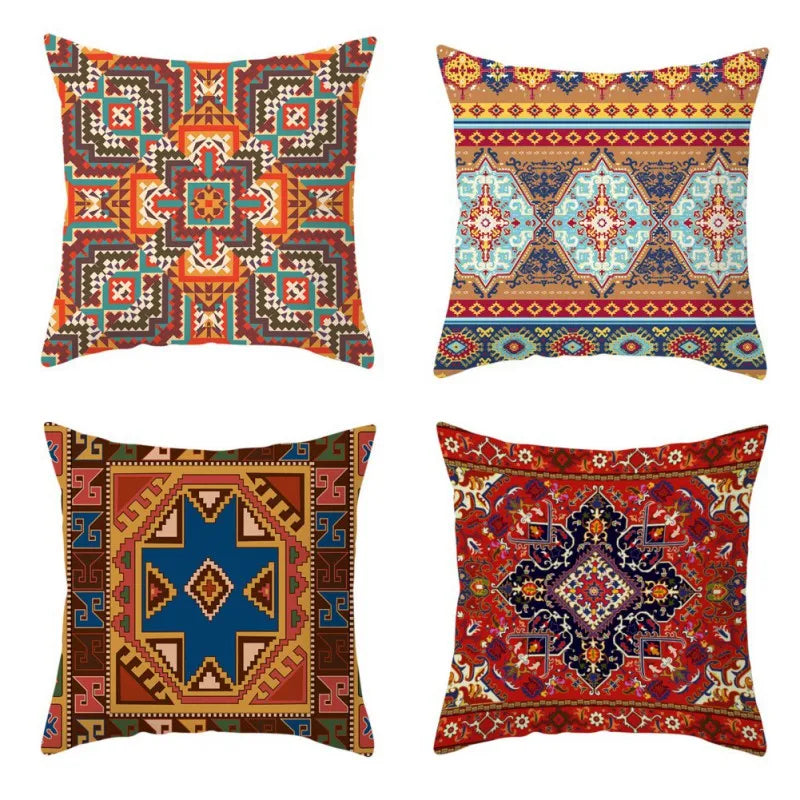 1/4pcs Bohemian Throw Pillows Case Sofa Cushions Decorative Linen Comfortable Geometric Cushion Cover Home Pillowcase Multi-Styl