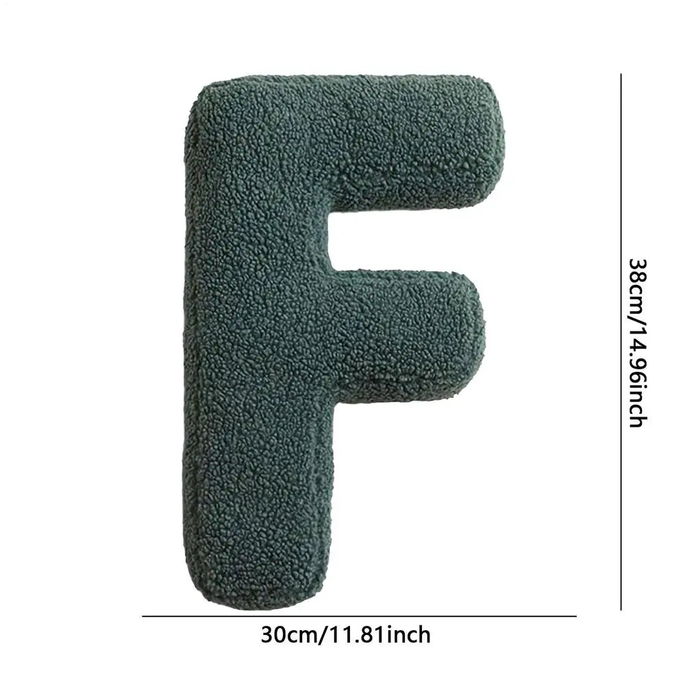Soft Initial Throw Cushion Plush English Alphabet Cushion Decorative English Letters Pillow A to Z Initial Letter Pillow