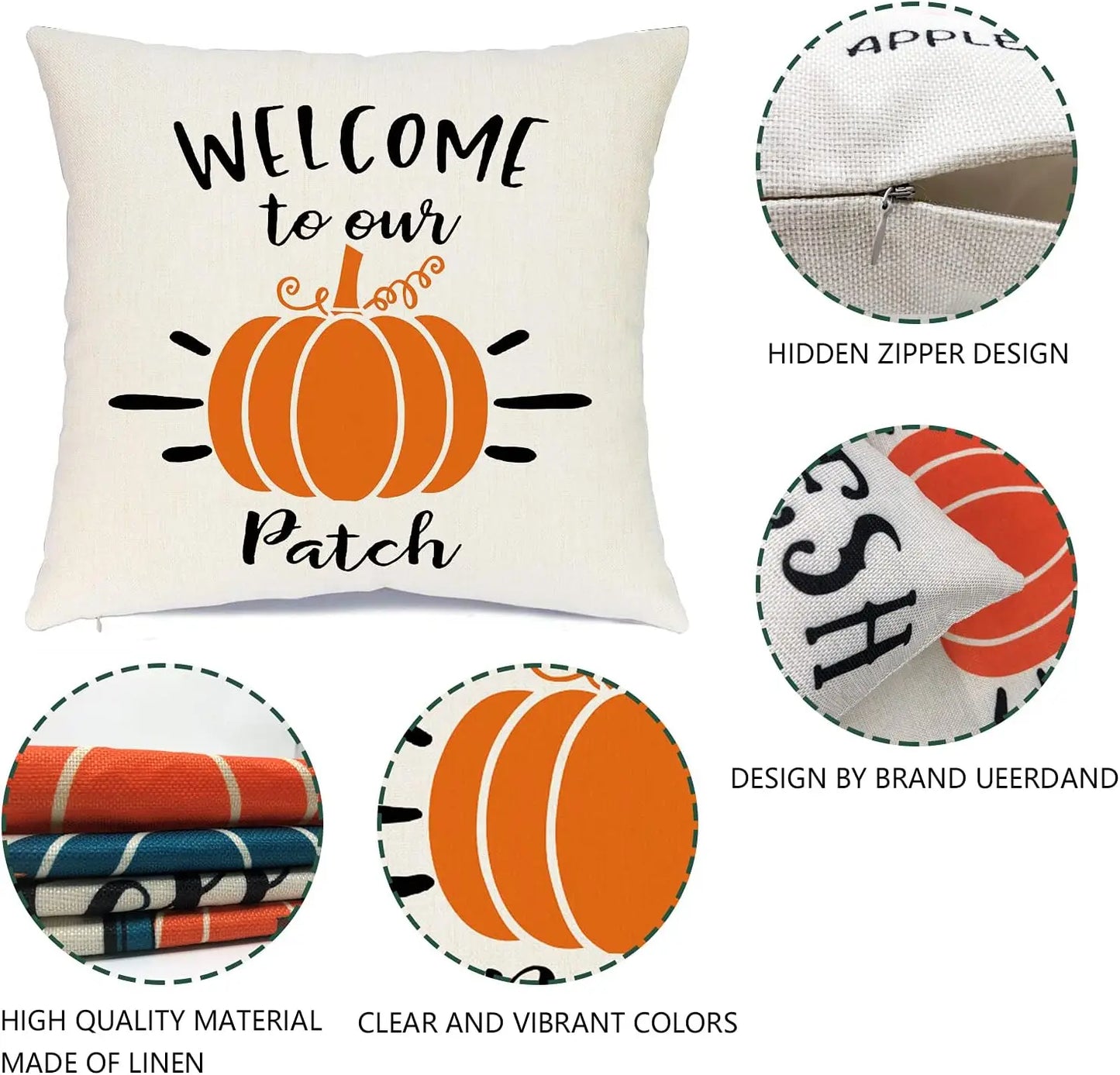 Fall Pillow Covers 20x20 Inches Fall Decorations Thanksgiving Autumn Theme Outdoor Pumpkin Patch Farmhouse Decorative Throw Pill