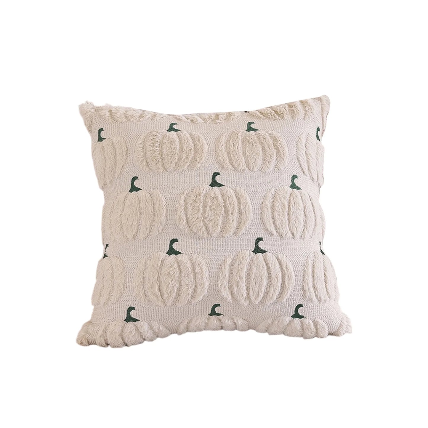 Spooky Halloween Pillowcase with Fuzzy Pumpkin Design Jacquard Pillow Covers for a Festive Home Decor Theme