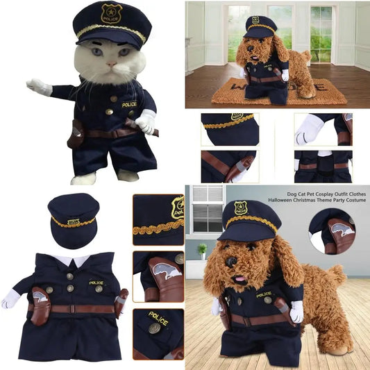 Fdit Costume Outfits with Hat Pet Dog Cat Halloween Costumes for Party Christmas Special Events Costume Uniform with Hat Funny P
