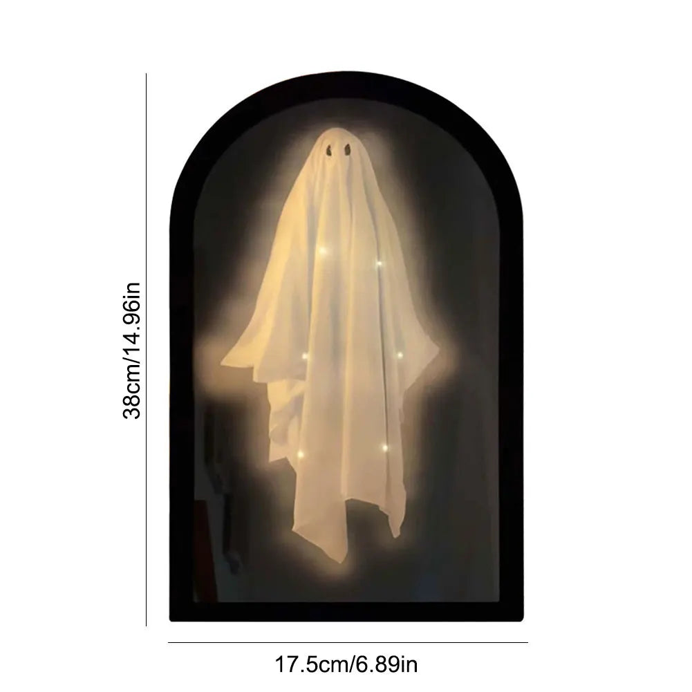 Halloween Ghost Mirror Night Light Cute Halloween Home Accessories Spooky Halloween Hologram Ghost Hallowmas Decor 35/50cm
